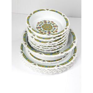 Vintage One World Sango‎ Japan Hellespont 8001 Plates Big Bowl Salad Plate Bowls